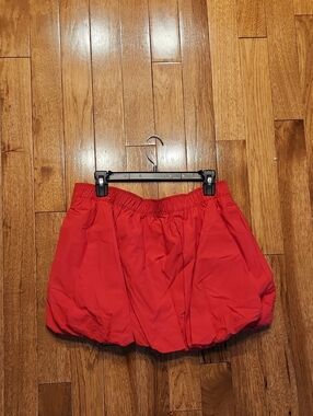 Red Bubble Mini Skirt with Elastic Waist Size Large
